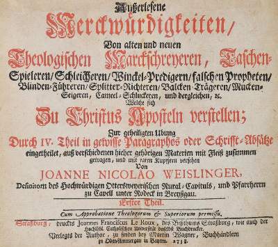 Bild Nr.3: 138-368 Weislinger,J.: (Alte Drucke, Handschriften und Theologie)