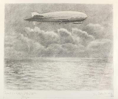 Bild Nr.1: 138-3724 Uecker-Fensloff, Arhur: (Künstlergraphik, Aeronautik, Zeppelin)