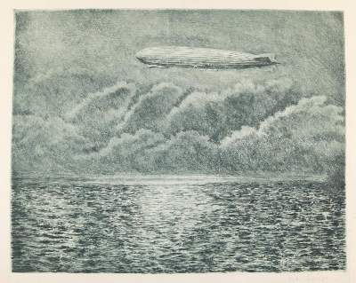 Bild Nr.2: 138-3724 Uecker-Fensloff, Arhur: (Künstlergraphik, Aeronautik, Zeppelin)