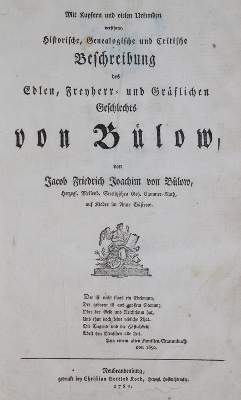 Bild Nr.1: 138-378 Bülow,J.F.J.v.: (Genealogie und Heraldik)