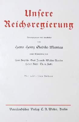 Bild Nr.1: 138-396 Sadila-Mantau,H.H.: (Nationalsozialismus)