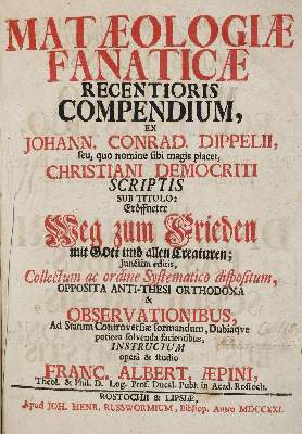 Bild Nr.1: 138-4 Aepinus,F.A.: (Alte Drucke, Handschriften und Theologie)