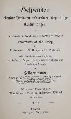 Bild Nr.1: 138-450 Gurney E./Myers F.W.H./Podmore F.: (Grenzwissenschaften und Okkultismus)