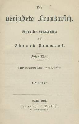 Bild Nr.1: 138-465 Drumont,E.: (Judaica)
