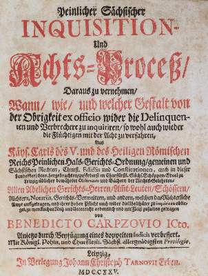 Bild Nr.1: 138-491 Carpzov,B.: (Juridica und Kriminologie)