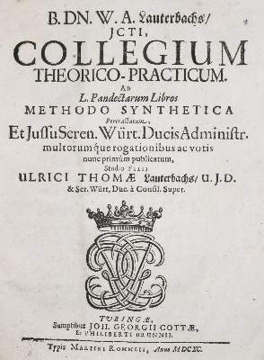 Bild Nr.1: 138-516 Lauterbach,W.A.: (Juridica und Kriminologie)