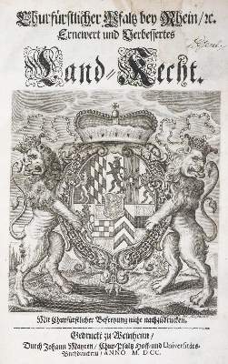 Bild Nr.1: 138-528 Churfürstlicher Pfalz Bey Rhein,: (Juridica und Kriminologie, Pfalz)