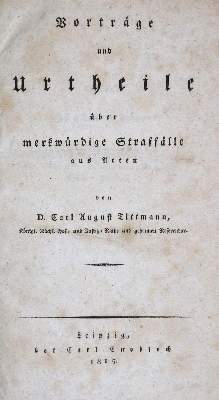 Bild Nr.1: 138-535 Tittmann,C.A.: (Juridica und Kriminologie)