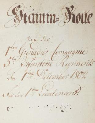 Bild Nr.1: 138-601 Stamm-Rolle: (Militaria, Handschriften)