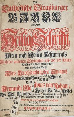Bild Nr.1: 138-67 Catholische Straßburger Bibel, Die,: (Bibeln)