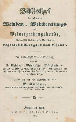 Bild Nr.1: 138-812 Kölges,B.: (Küche und Haushalt, Getränke, Wein und Weinbau)