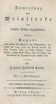 Bild Nr.1: 138-814 Kolbe,J.H.: (Küche und Haushalt, Getränke, Wein und Weinbau)