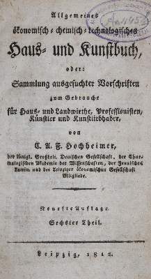 Bild Nr.1: 138-823 Hochheimer,C.F.A.: (Küche und Haushalt, Haushalt)