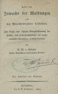 Bild Nr.1: 138-862 Liebhaber,A.W.v.: (Land- und Forstwirtschaft, Forstwirtschaft)