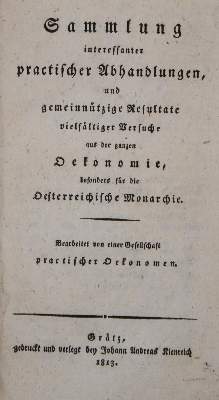 Bild Nr.1: 138-876 Gesellschaft practischer Oekonomen.: (Land- und Forstwirtschaft, Landwirtschaft)