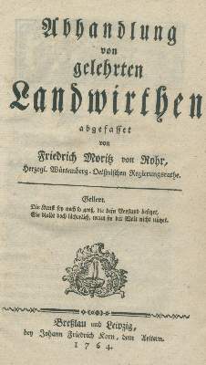 Bild Nr.1: 138-887 Rohr,F.M.v.: (Land- und Forstwirtschaft, Landwirtschaft)