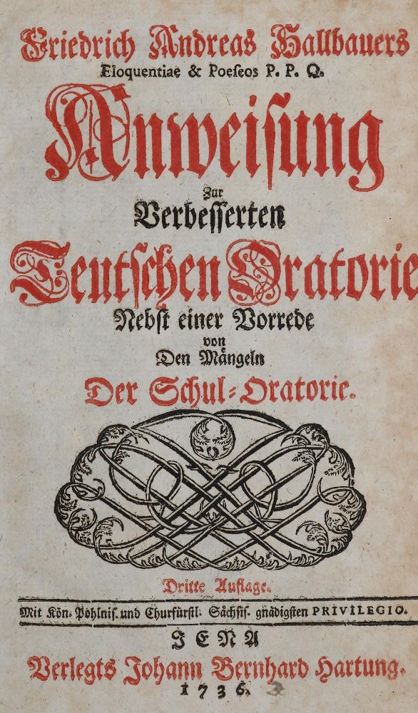 Große Abbildung Nr.1: 139-1069 Hallbauer,F.A.: (Literatur und illustrierte Bücher bis 19.Jahrhundert)