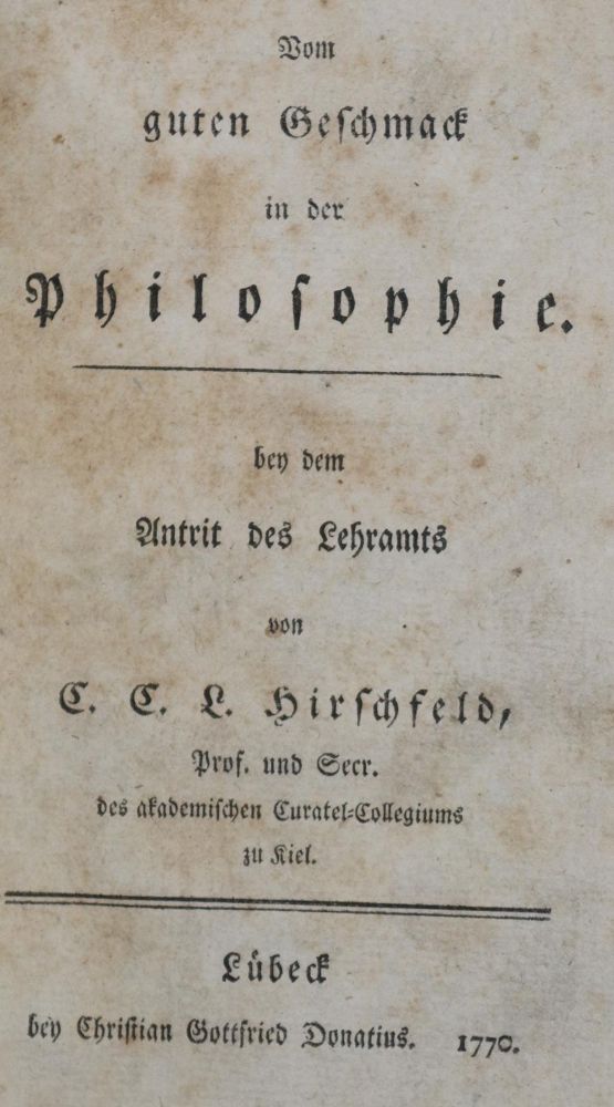 Große Abbildung Nr.1: 139-1079 Hirschfeld,C.: (Literatur und illustrierte Bücher bis 19.Jahrhundert)