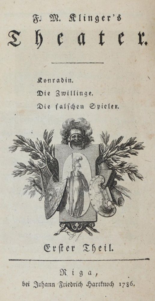 Große Abbildung Nr.1: 139-1090 Klinger,F.M.: (Literatur und illustrierte Bücher bis 19.Jahrhundert)