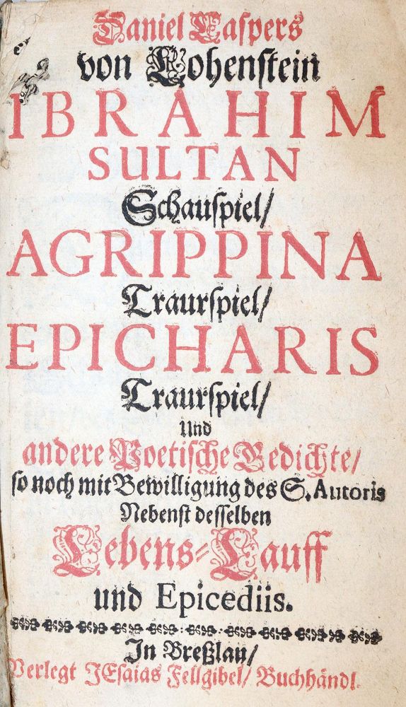 Große Abbildung Nr.1: 139-1112 Lohenstein,D.C.v.: (Literatur und illustrierte Bücher bis 19.Jahrhundert)