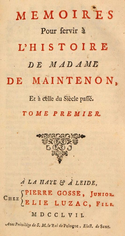 Große Abbildung Nr.1: 139-1115 Maintenon,(F.d'Aubigne).: (Literatur und illustrierte Bücher bis 19.Jahrhundert)