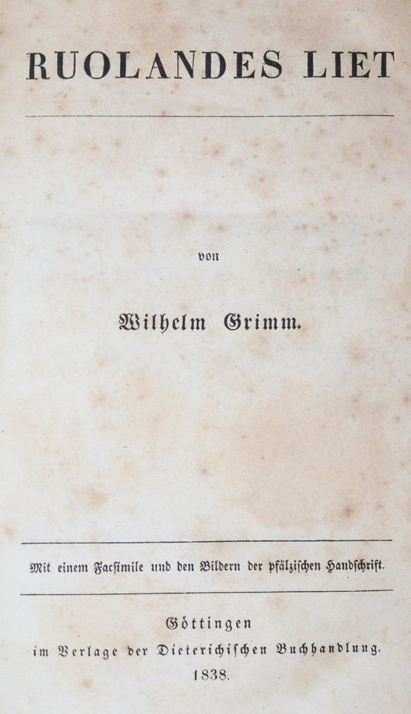 Große Abbildung Nr.1: 139-1139 Grimm,W.: (Rolandslied)