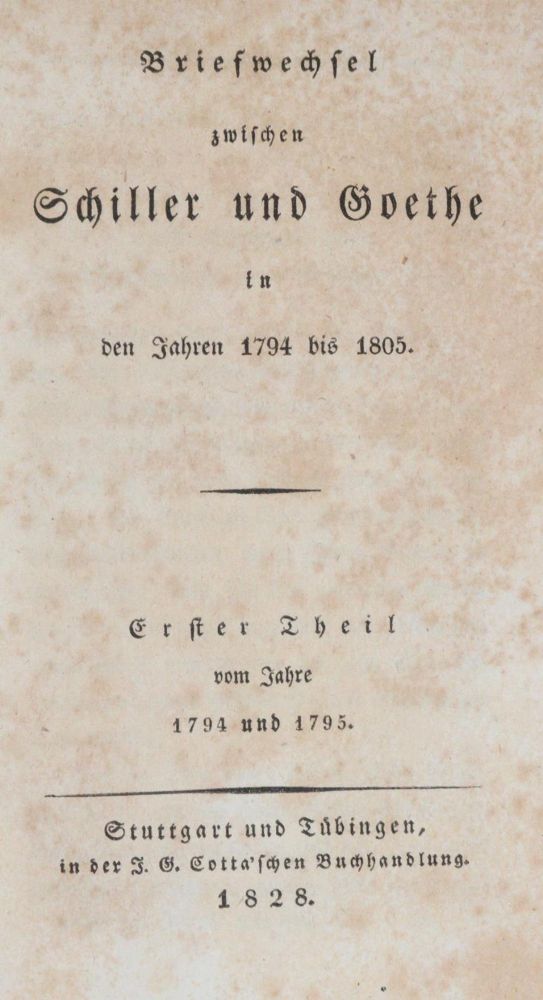 Große Abbildung Nr.1: 139-1150 Schiller,F. u. J.W.v.Goethe.: (Literatur und illustrierte Bücher bis 19.Jahrhundert)