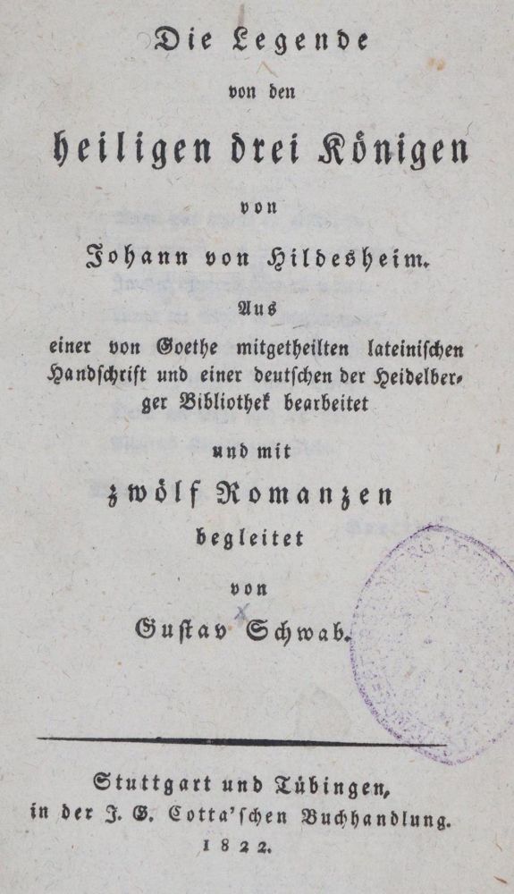 Große Abbildung Nr.1: 139-1155 Schwab,G. (Übers.).: (Literatur und illustrierte Bücher bis 19.Jahrhundert)