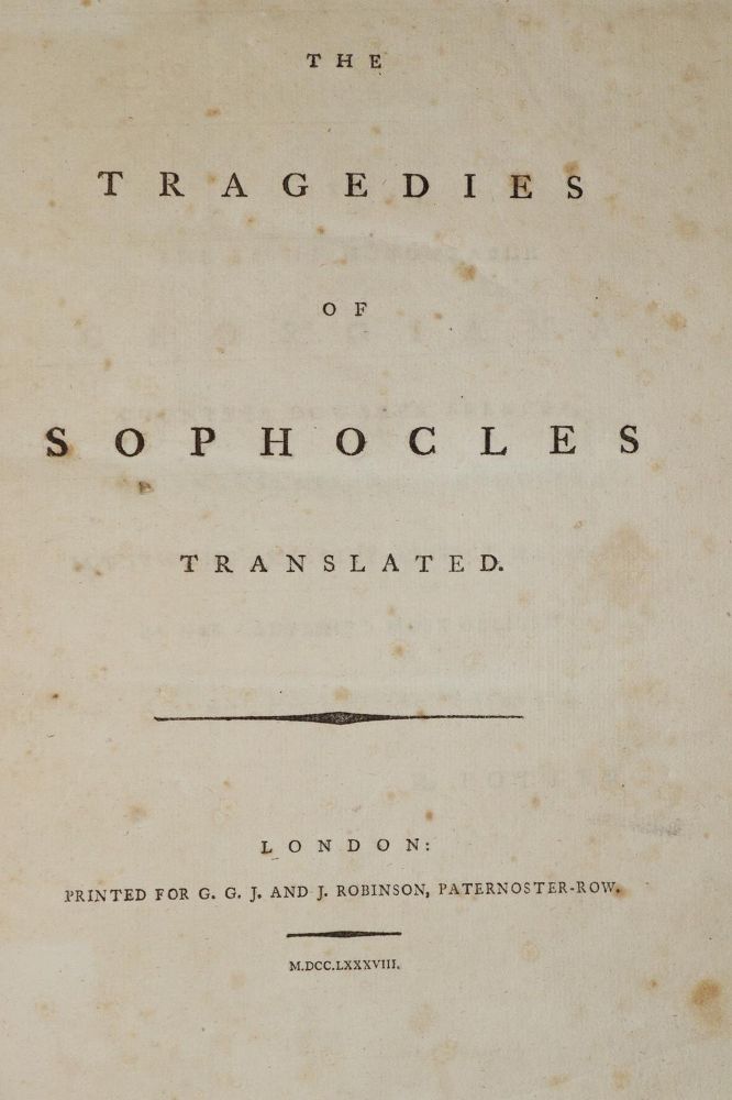 Große Abbildung Nr.1: 139-1156 Sophokles.: (Literatur und illustrierte Bücher bis 19.Jahrhundert)