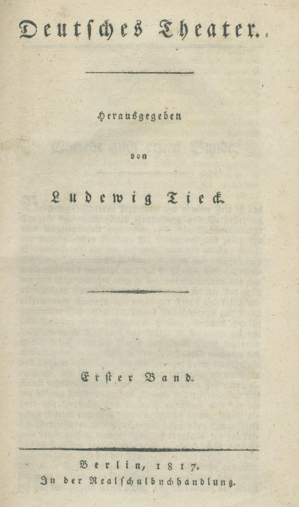 Große Abbildung Nr.1: 139-1164 Tieck,L.: (Literatur und illustrierte Bücher bis 19.Jahrhundert)