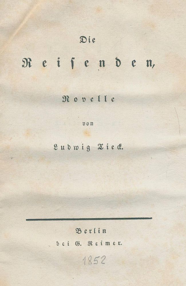 Große Abbildung Nr.1: 139-1165 Tieck,L.: (Literatur und illustrierte Bücher bis 19.Jahrhundert)