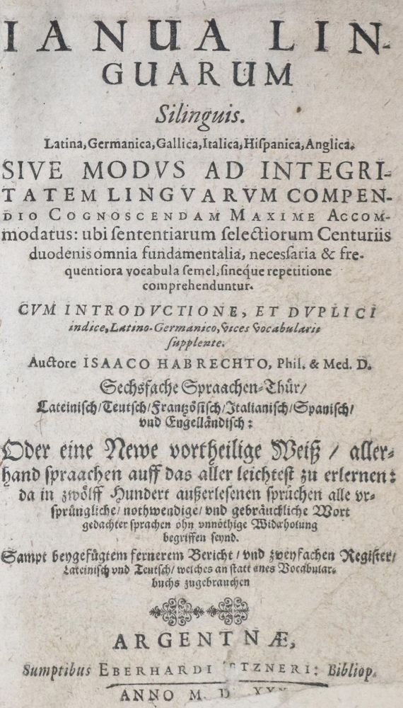 Große Abbildung Nr.1: 139-117 Habrecht,I.: (Alte Drucke, Handschriften und Theologie)