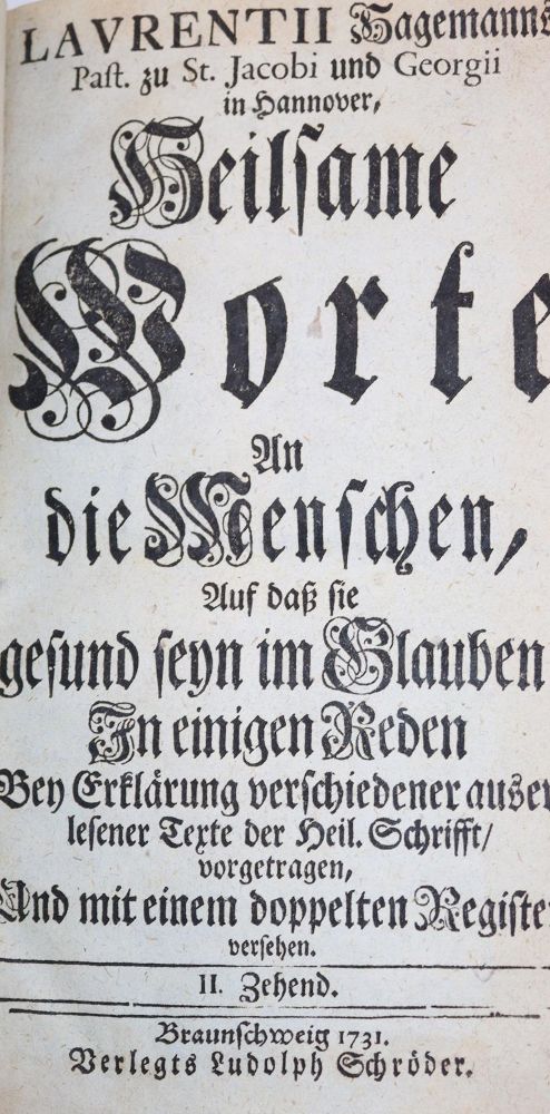 Große Abbildung Nr.1: 139-118 Hagemann,L.: (Alte Drucke, Handschriften und Theologie)