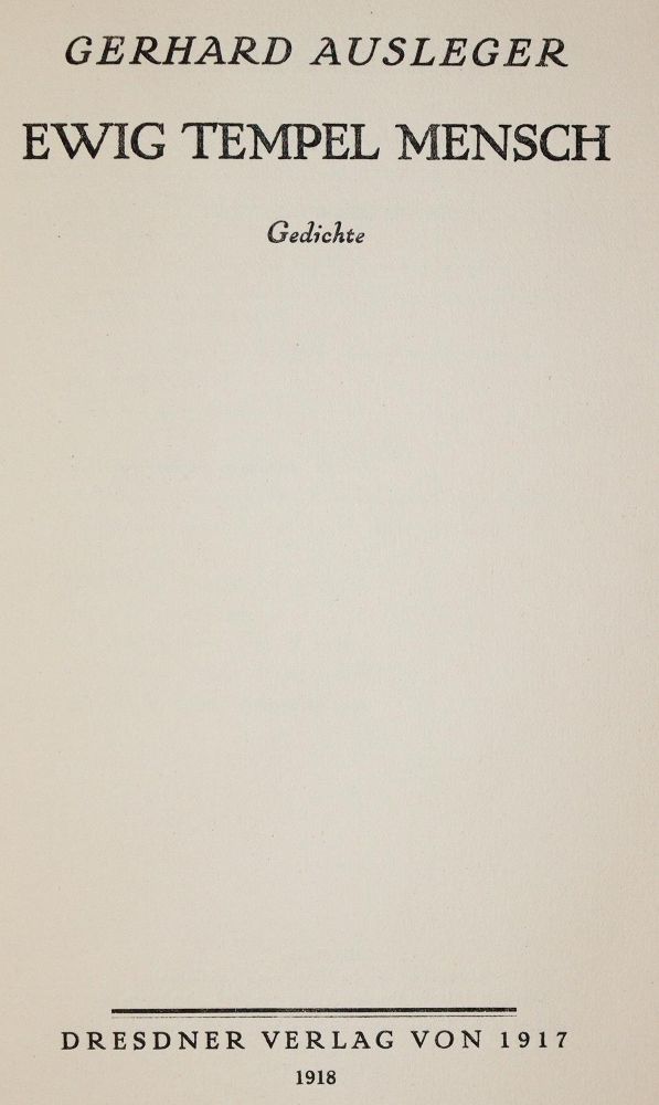 Große Abbildung Nr.2: 139-1189 Ausleger,G.: (Literatur und illustrierte Bücher 20.Jahrhundert - Alte Literatur in modernen Ausgaben)
