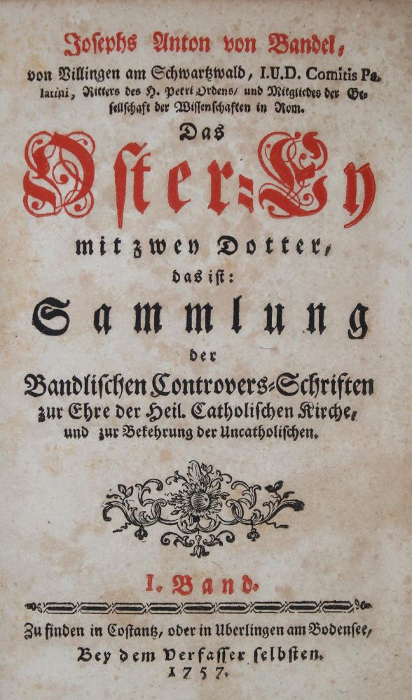 Große Abbildung Nr.1: 139-12 Bandel,J.A.v.: (Alte Drucke, Handschriften und Theologie)