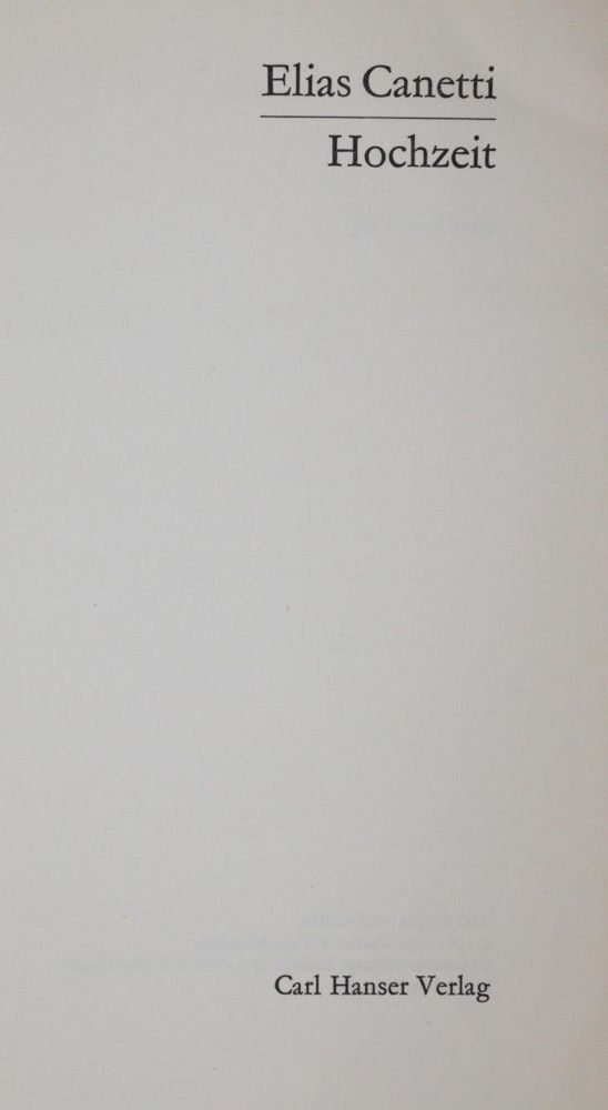 Große Abbildung Nr.1: 139-1213 Canetti,E.: (Literatur und illustrierte Bücher 20.Jahrhundert - Alte Literatur in modernen Ausgaben)
