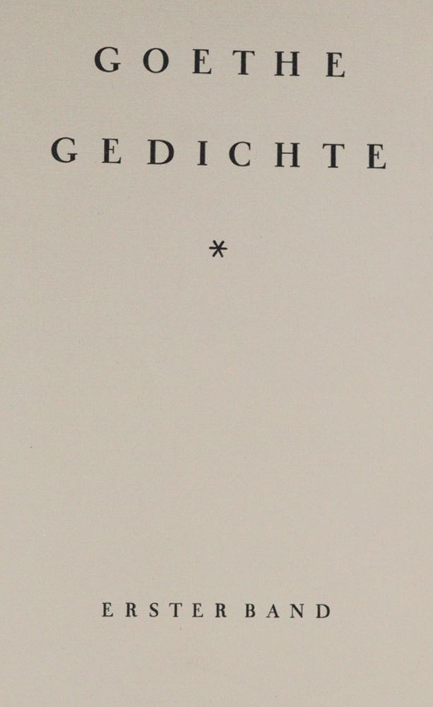 Große Abbildung Nr.1: 139-1276 Goethe,J.W.v.: (Literatur und illustrierte Bücher 20.Jahrhundert - Alte Literatur in modernen Ausgaben)