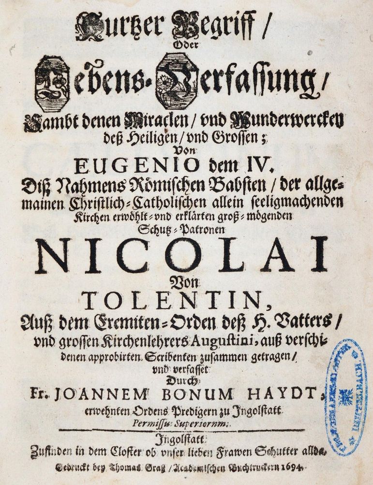Große Abbildung Nr.1: 139-134 Haydt,J.B.: (Alte Drucke, Handschriften und Theologie)