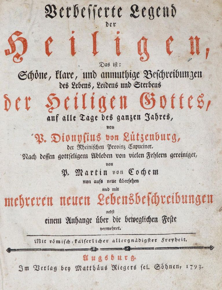 Große Abbildung Nr.1: 139-139 Lützenburg,D.v.: (Heiligenleben)