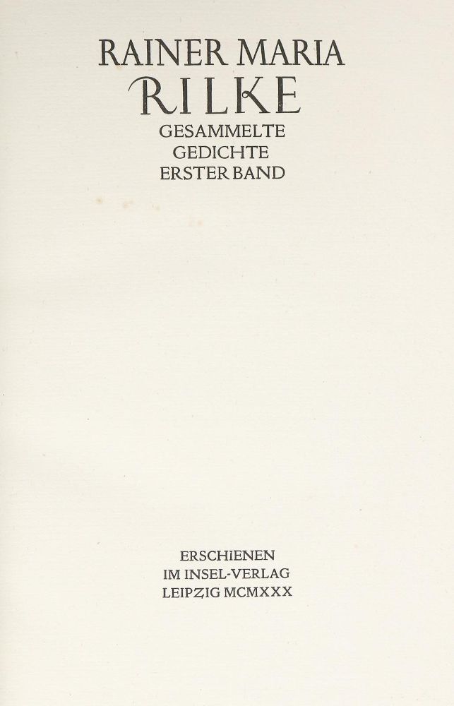 Große Abbildung Nr.4: 139-1405 Rilke,R.M.: (Literatur und illustrierte Bücher 20.Jahrhundert - Alte Literatur in modernen Ausgaben)