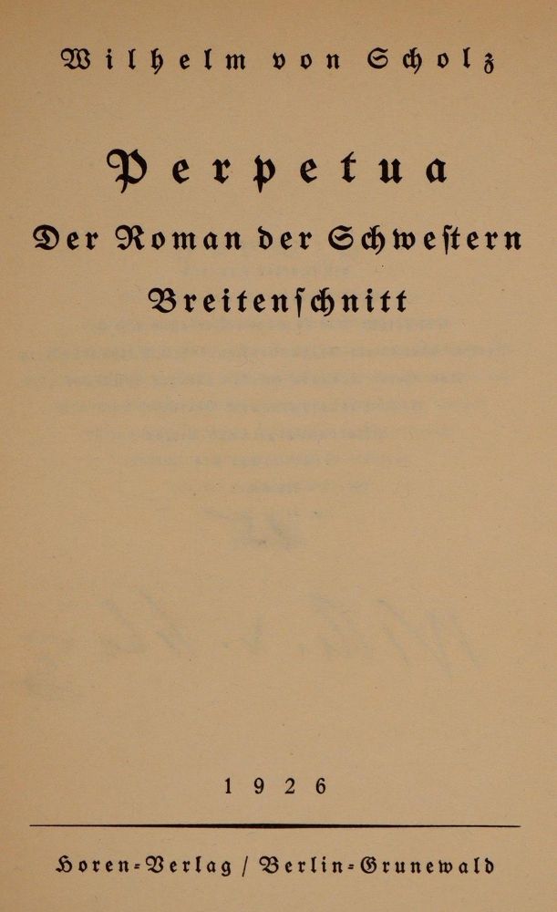 Große Abbildung Nr.1: 139-1422 Scholz,W.v.: (Literatur und illustrierte Bücher 20.Jahrhundert - Alte Literatur in modernen Ausgaben)