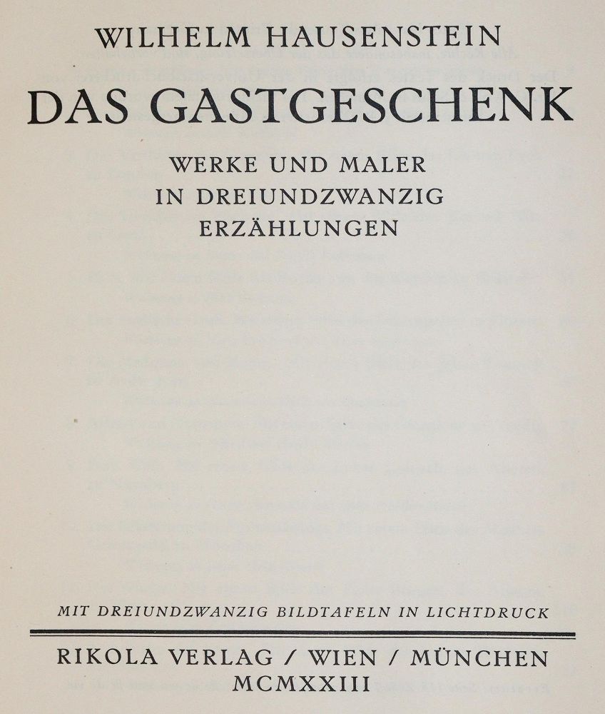 Große Abbildung Nr.2: 139-1452 Hausenstein,W.: (Wolfskehl)