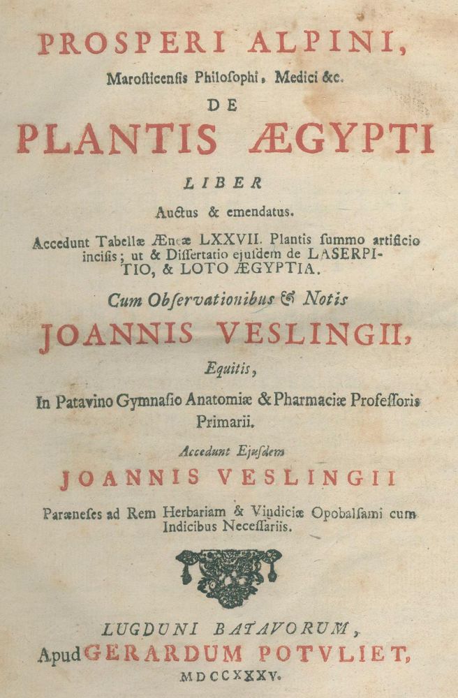 Große Abbildung Nr.1: 139-1458 Alpino,P.: (Botanik, Ägypten)