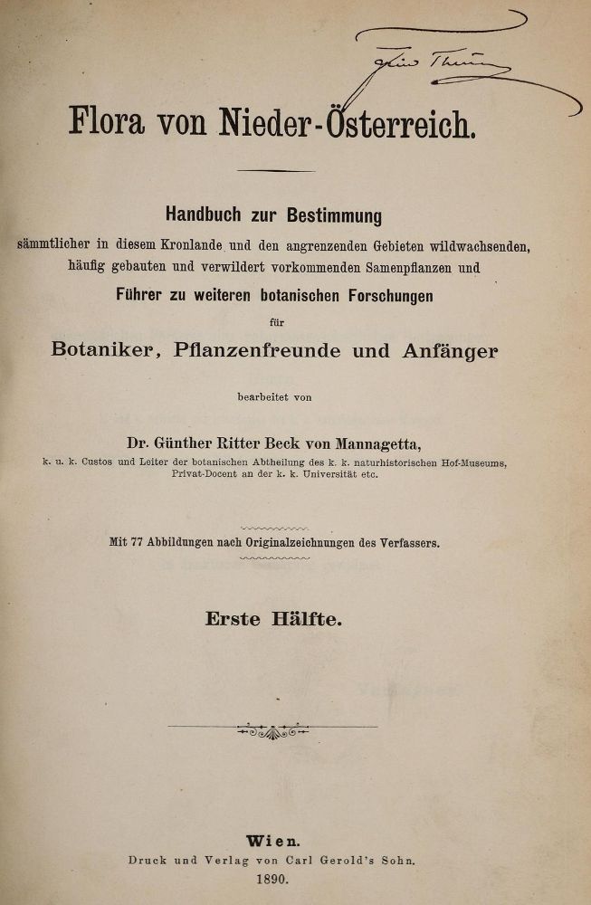 Große Abbildung Nr.2: 139-1459 Beck von Mannagetta,G.: (Botanik)