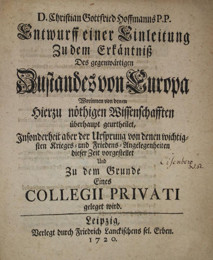 Große Abbildung Nr.1: 139-146 Hoffmann,C.G.: (Alte Drucke, Handschriften und Theologie)