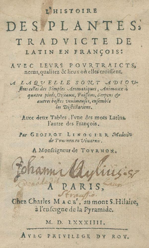 Große Abbildung Nr.1: 139-1469 Linocier,G.: (Botanik, Kräuterbücher)