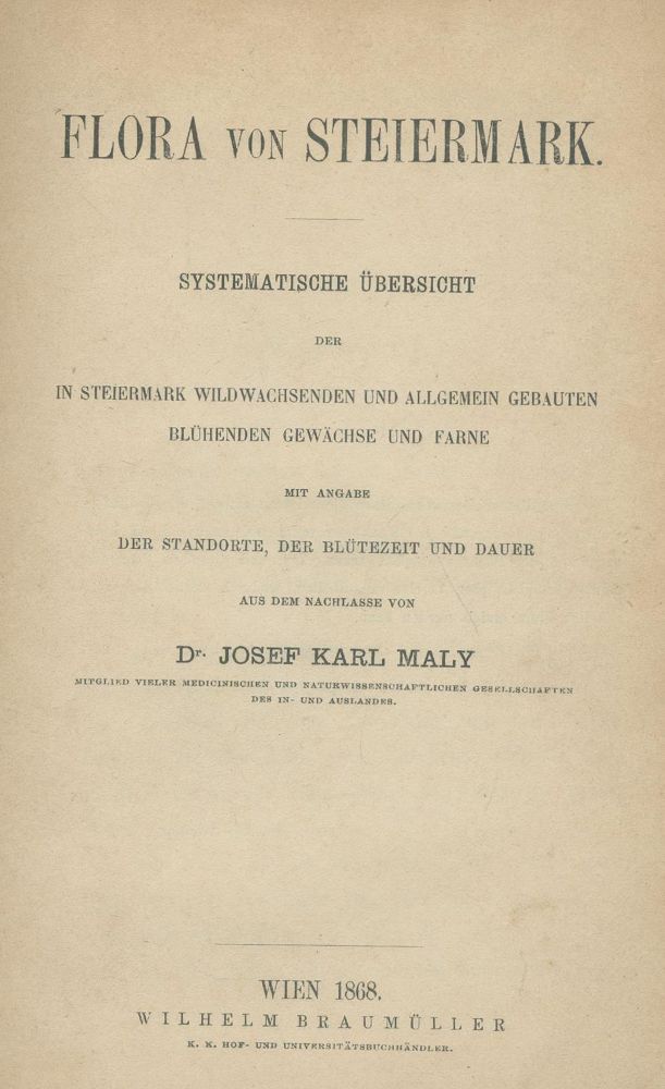 Große Abbildung Nr.1: 139-1474 Maly,J.K.: (Botanik, Österreich, Steiermark)