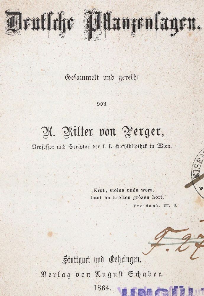 Große Abbildung Nr.1: 139-1476 Perger,A.v.: (Botanik)