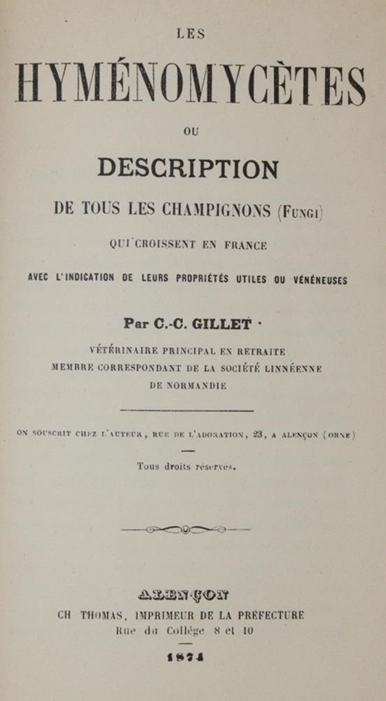 Große Abbildung Nr.3: 139-1478 Gillet,C.C.: (Botanik, Pilze)