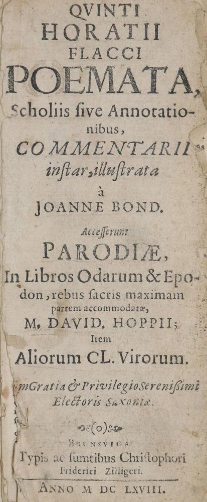 Große Abbildung Nr.1: 139-148 Horatius Flaccus,Q.: (Alte Drucke, Handschriften und Theologie)